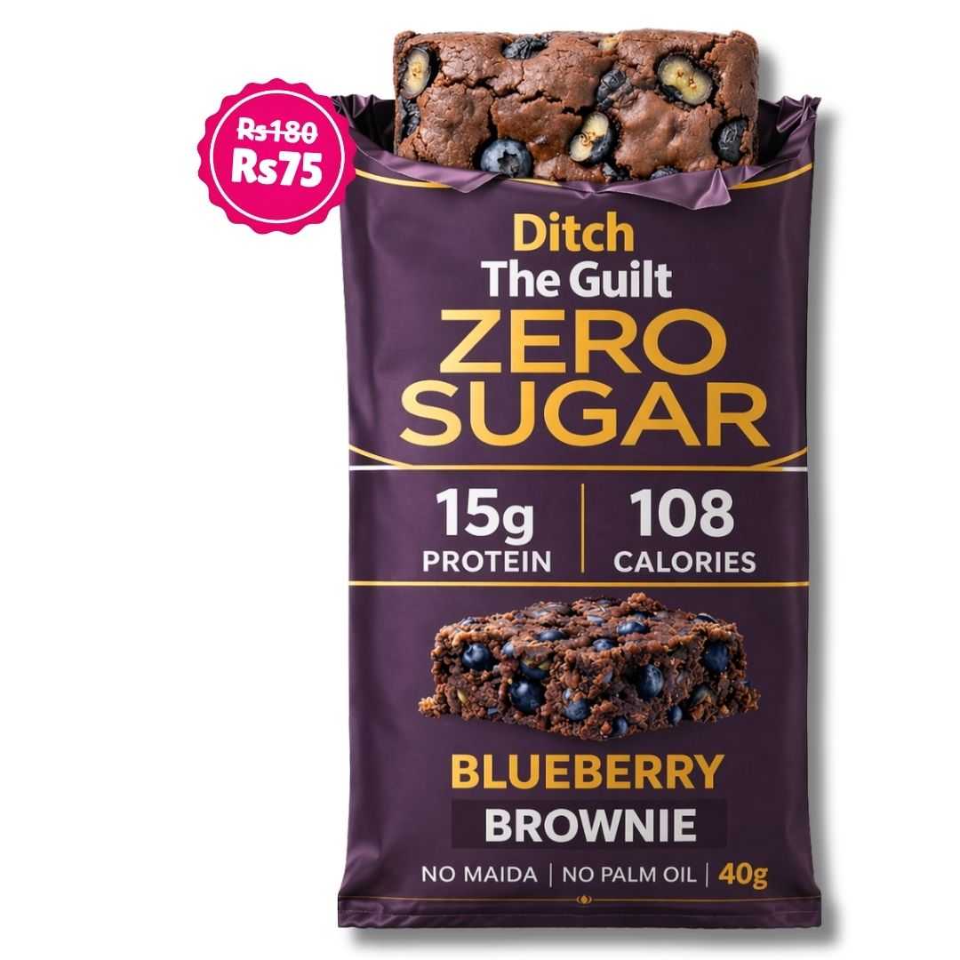 Blueberry Protein Brownie • 15g Protein • Sugar Free High Protein Brownies • 40g