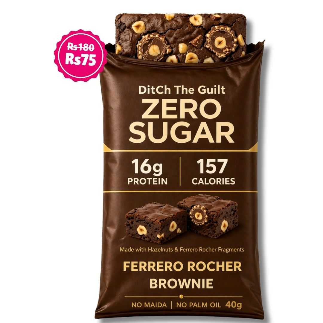 Ferrero Rocher Protein Brownie • 16g Protein • Sugar Free High Protein Brownies • 40g