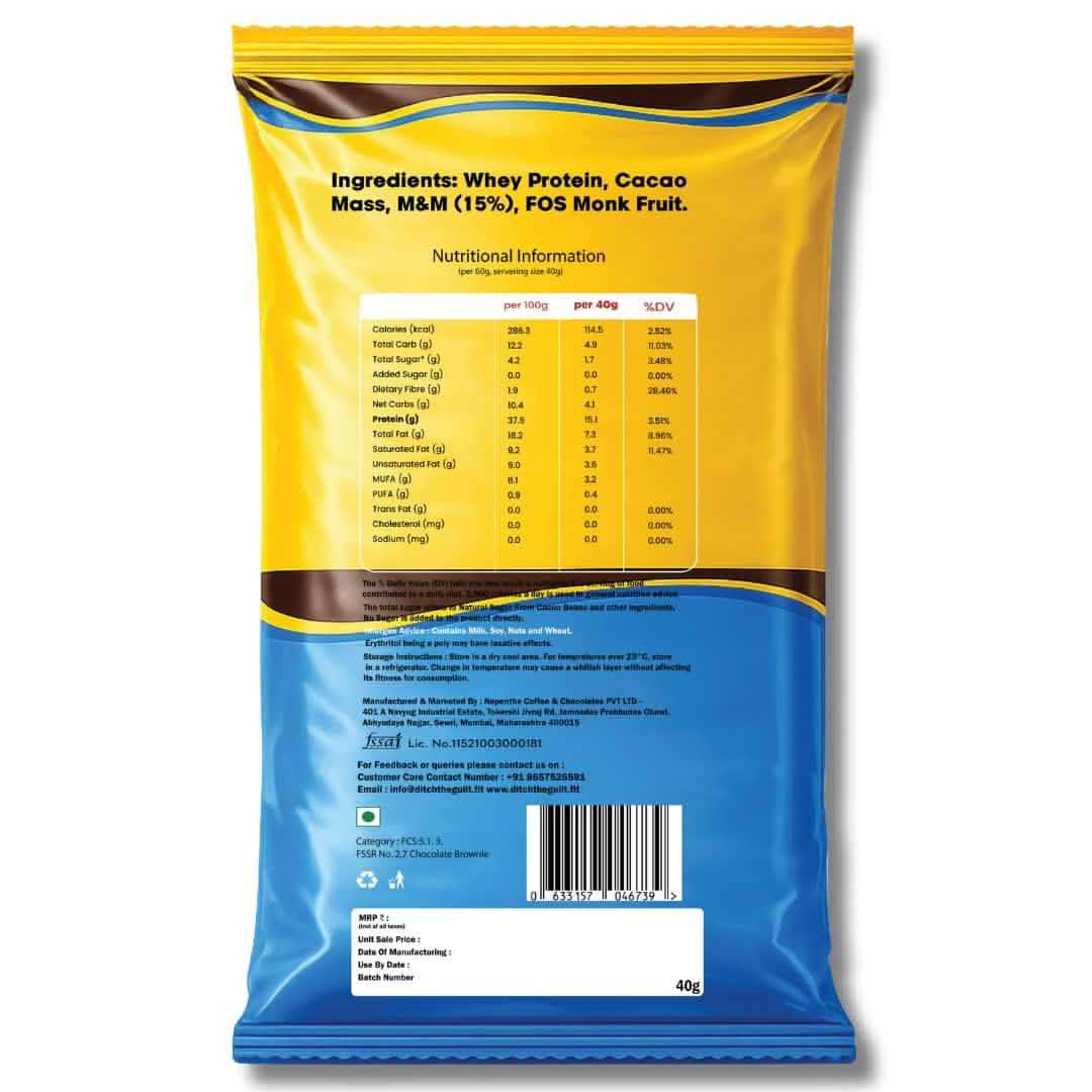 M&M Protein Brownie • 15g Protein • Sugar Free High Protein Brownie • 40g - Image 2