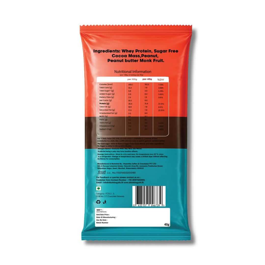 Peanut Crunch Protein Brownie • 15g Protein • Sugar Free High Protein Brownie • 40g - Image 2