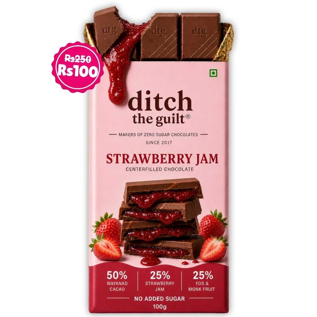 Strawberry Jam ( Sugar Free) • Sugar Free Center-Filled Chocolate Bar • 100g