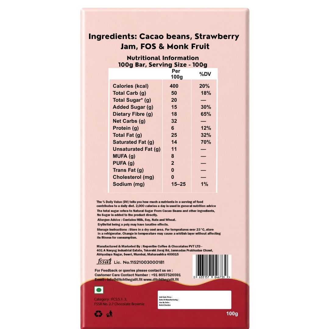 Strawberry Jam ( Sugar Free) • Sugar Free Center-Filled Chocolate Bar • 100g - Image 2